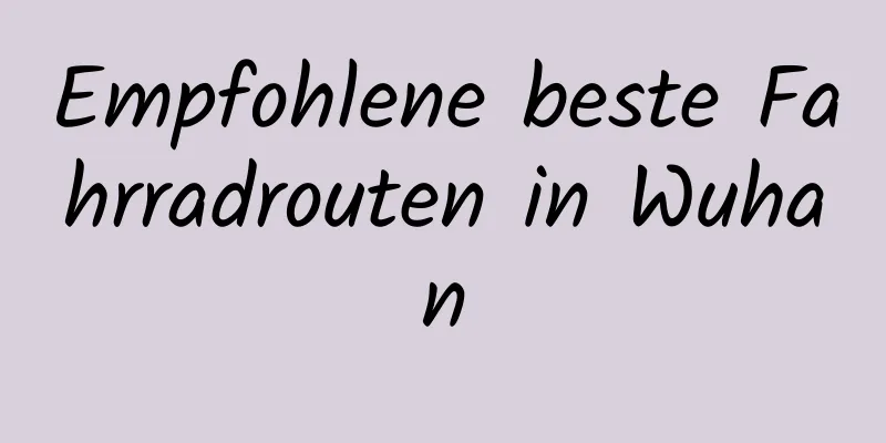 Empfohlene beste Fahrradrouten in Wuhan