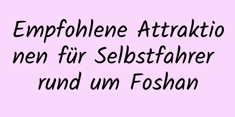 Empfohlene Attraktionen für Selbstfahrer rund um Foshan