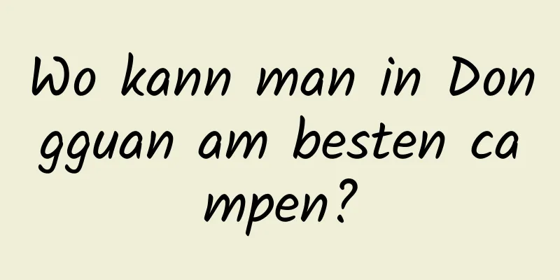 Wo kann man in Dongguan am besten campen?