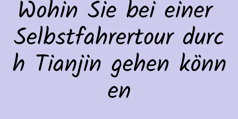 Wohin Sie bei einer Selbstfahrertour durch Tianjin gehen können