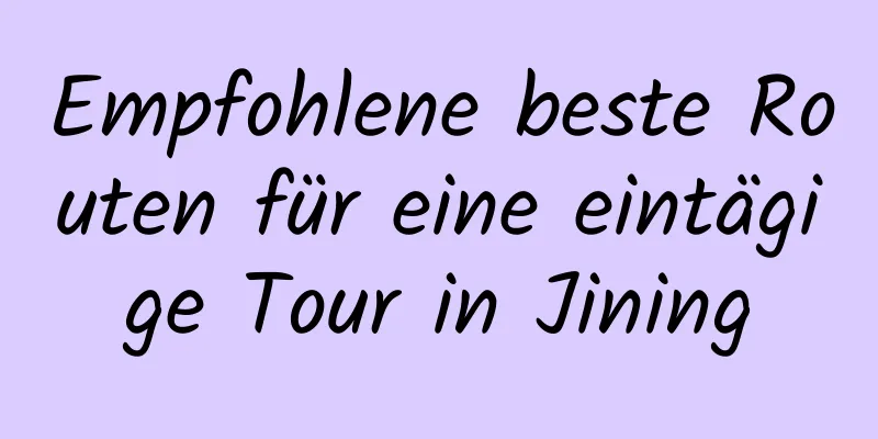 Empfohlene beste Routen für eine eintägige Tour in Jining