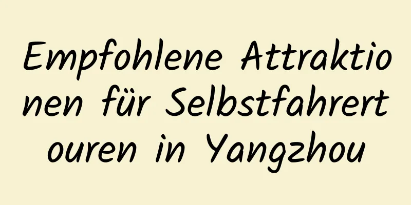 Empfohlene Attraktionen für Selbstfahrertouren in Yangzhou