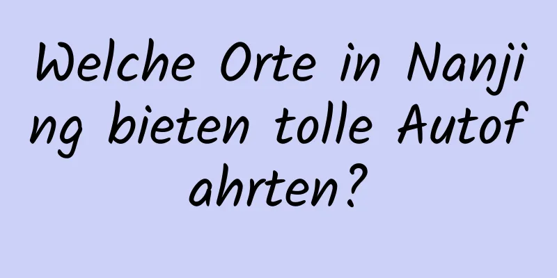 Welche Orte in Nanjing bieten tolle Autofahrten?