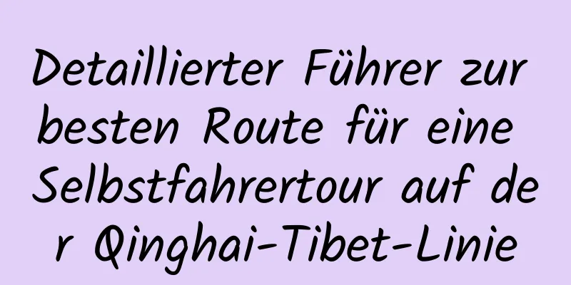 Detaillierter Führer zur besten Route für eine Selbstfahrertour auf der Qinghai-Tibet-Linie