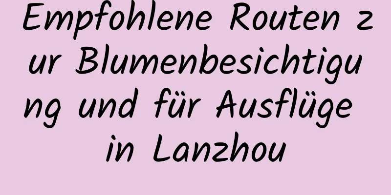 Empfohlene Routen zur Blumenbesichtigung und für Ausflüge in Lanzhou