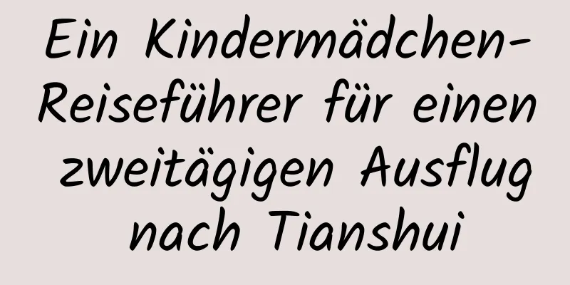 Ein Kindermädchen-Reiseführer für einen zweitägigen Ausflug nach Tianshui