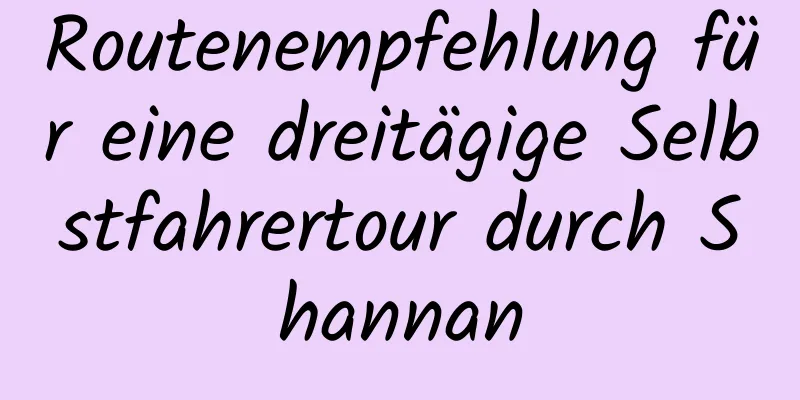 Routenempfehlung für eine dreitägige Selbstfahrertour durch Shannan