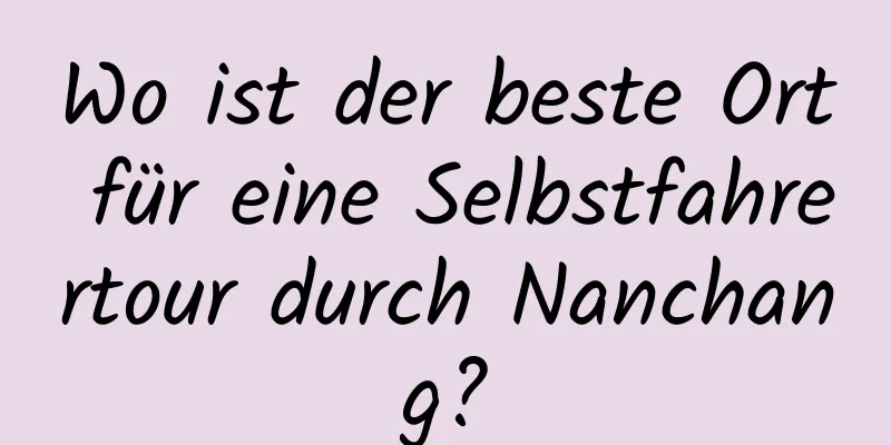 Wo ist der beste Ort für eine Selbstfahrertour durch Nanchang?