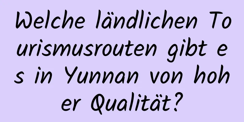 Welche ländlichen Tourismusrouten gibt es in Yunnan von hoher Qualität?