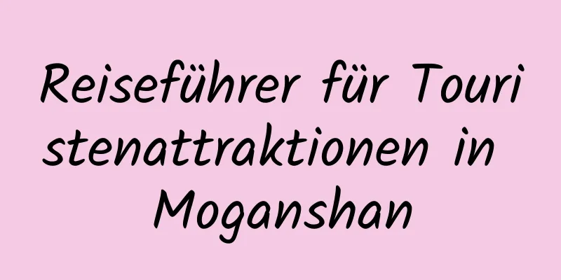 Reiseführer für Touristenattraktionen in Moganshan