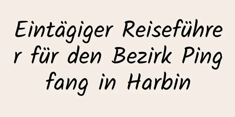 Eintägiger Reiseführer für den Bezirk Pingfang in Harbin