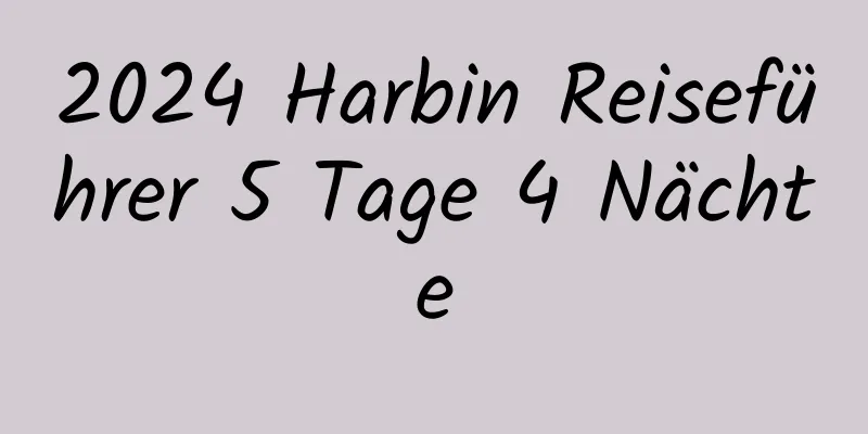 2024 Harbin Reiseführer 5 Tage 4 Nächte