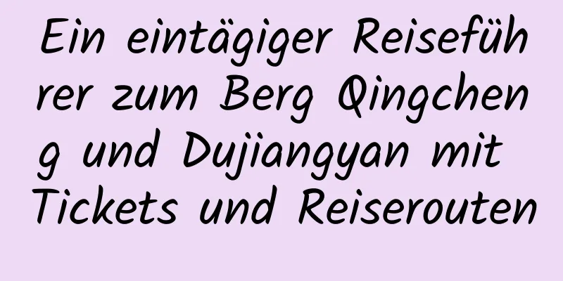 Ein eintägiger Reiseführer zum Berg Qingcheng und Dujiangyan mit Tickets und Reiserouten