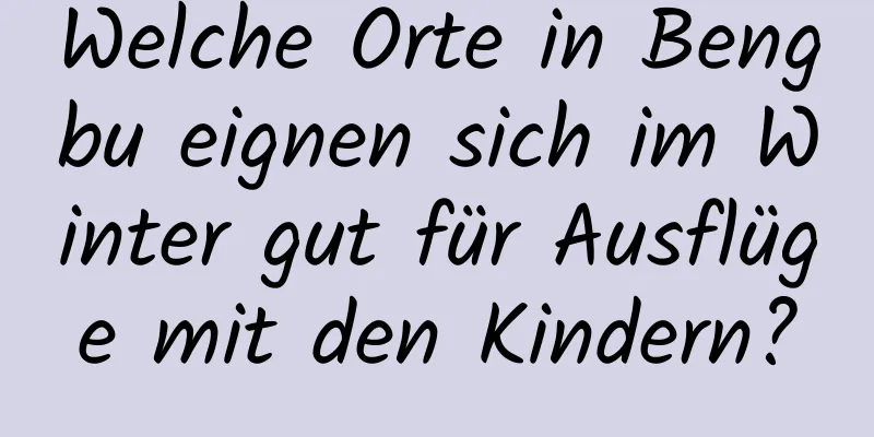 Welche Orte in Bengbu eignen sich im Winter gut für Ausflüge mit den Kindern?