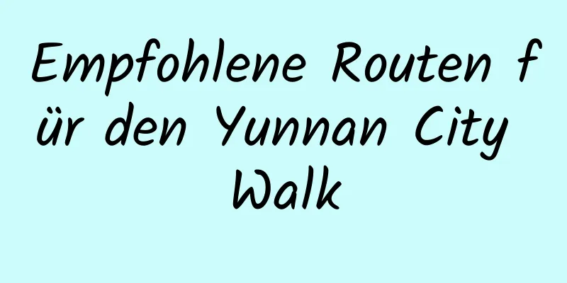 Empfohlene Routen für den Yunnan City Walk