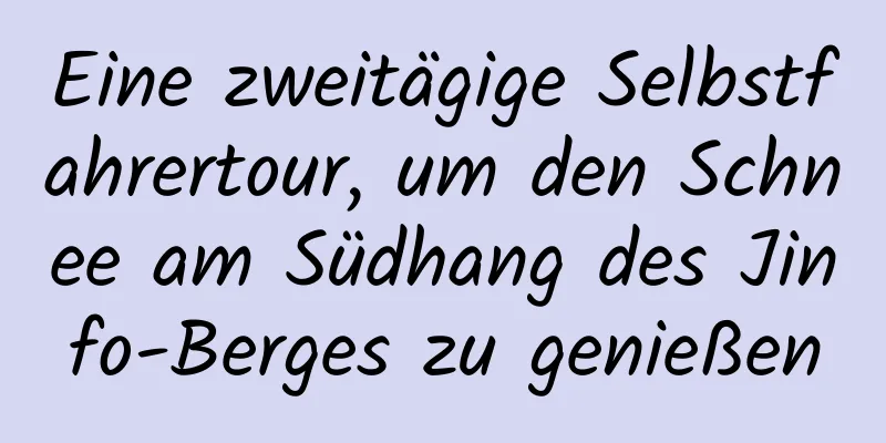 Eine zweitägige Selbstfahrertour, um den Schnee am Südhang des Jinfo-Berges zu genießen