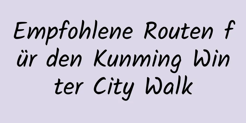 Empfohlene Routen für den Kunming Winter City Walk