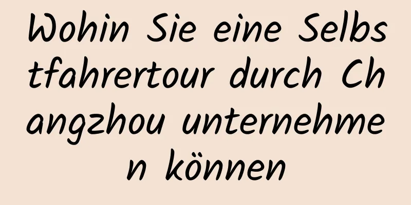 Wohin Sie eine Selbstfahrertour durch Changzhou unternehmen können