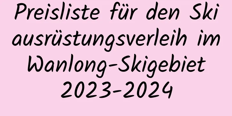 Preisliste für den Skiausrüstungsverleih im Wanlong-Skigebiet 2023-2024