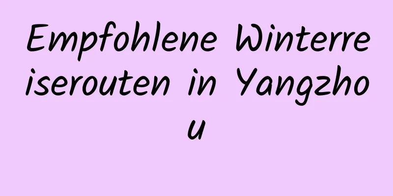 Empfohlene Winterreiserouten in Yangzhou