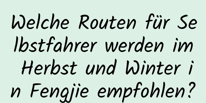 Welche Routen für Selbstfahrer werden im Herbst und Winter in Fengjie empfohlen?