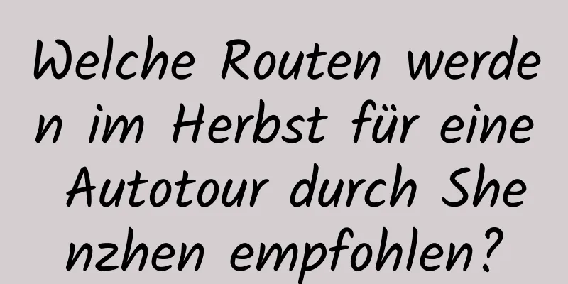 Welche Routen werden im Herbst für eine Autotour durch Shenzhen empfohlen?