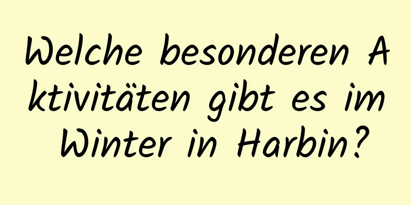 Welche besonderen Aktivitäten gibt es im Winter in Harbin?