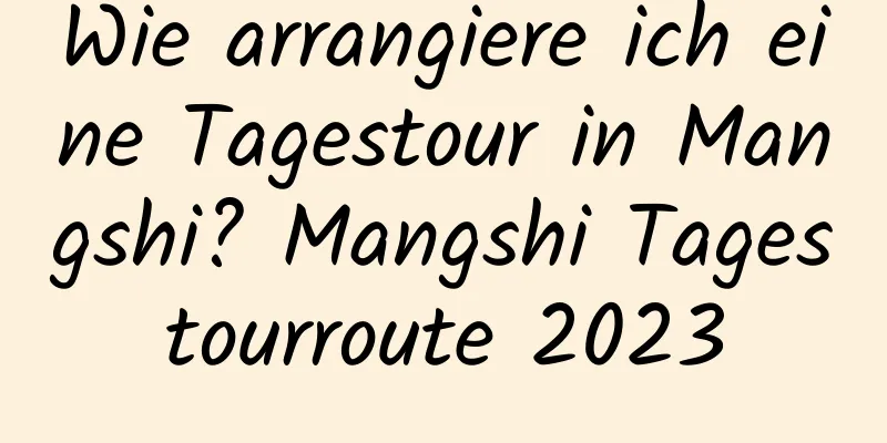 Wie arrangiere ich eine Tagestour in Mangshi? Mangshi Tagestourroute 2023