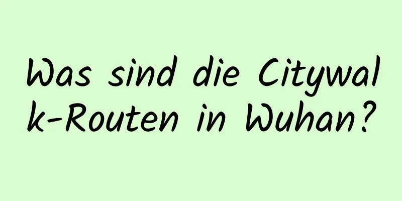 Was sind die Citywalk-Routen in Wuhan?