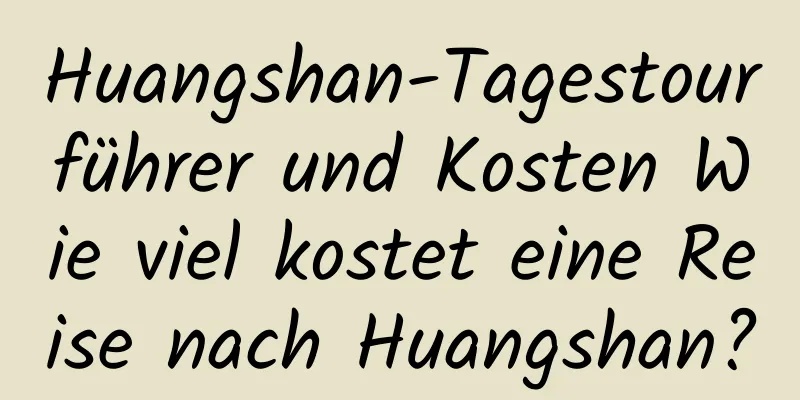 Huangshan-Tagestourführer und Kosten Wie viel kostet eine Reise nach Huangshan?