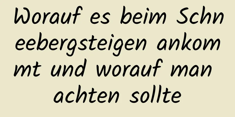 Worauf es beim Schneebergsteigen ankommt und worauf man achten sollte