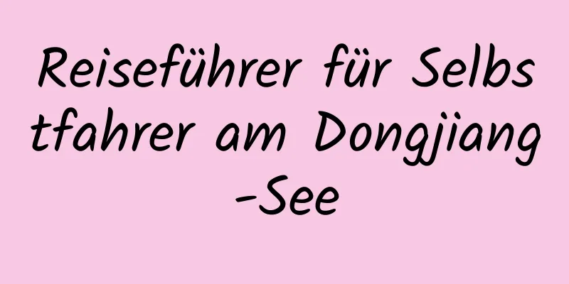 Reiseführer für Selbstfahrer am Dongjiang-See