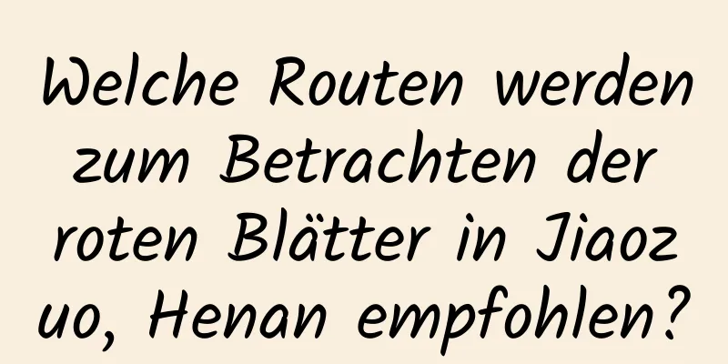 Welche Routen werden zum Betrachten der roten Blätter in Jiaozuo, Henan empfohlen?