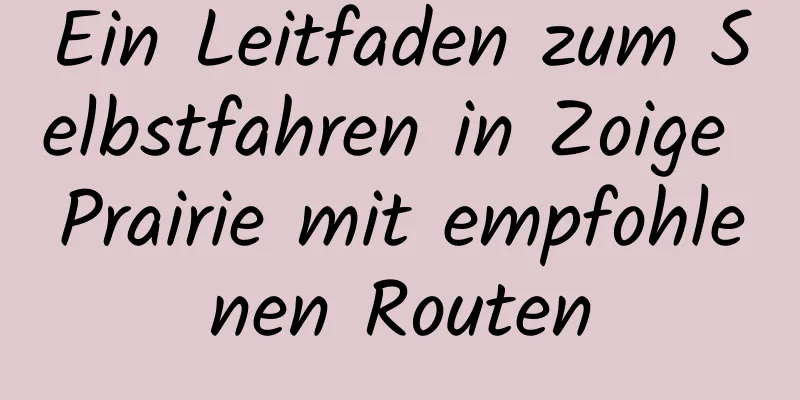 Ein Leitfaden zum Selbstfahren in Zoige Prairie mit empfohlenen Routen