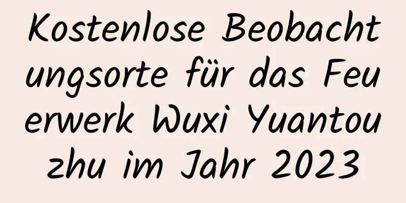 Kostenlose Beobachtungsorte für das Feuerwerk Wuxi Yuantouzhu im Jahr 2023