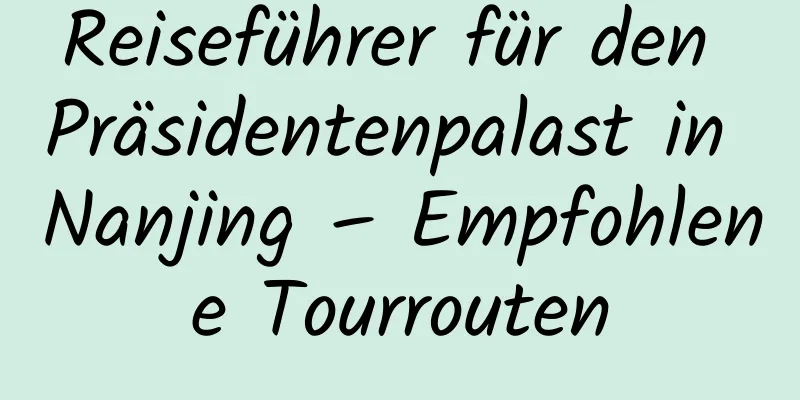 Reiseführer für den Präsidentenpalast in Nanjing – Empfohlene Tourrouten