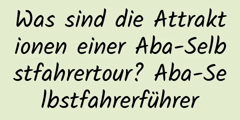 Was sind die Attraktionen einer Aba-Selbstfahrertour? Aba-Selbstfahrerführer