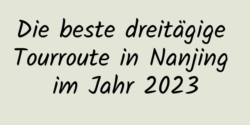 Die beste dreitägige Tourroute in Nanjing im Jahr 2023