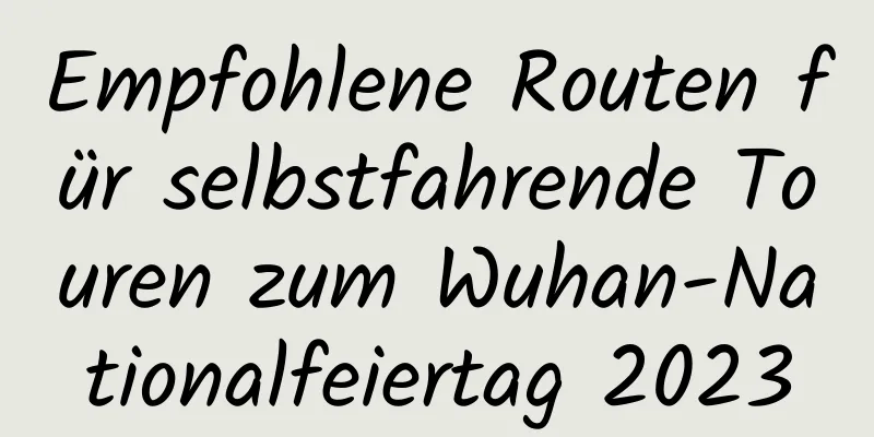 Empfohlene Routen für selbstfahrende Touren zum Wuhan-Nationalfeiertag 2023