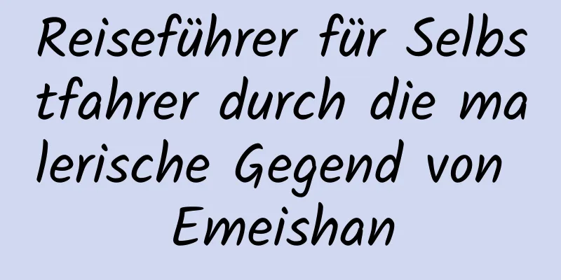 Reiseführer für Selbstfahrer durch die malerische Gegend von Emeishan