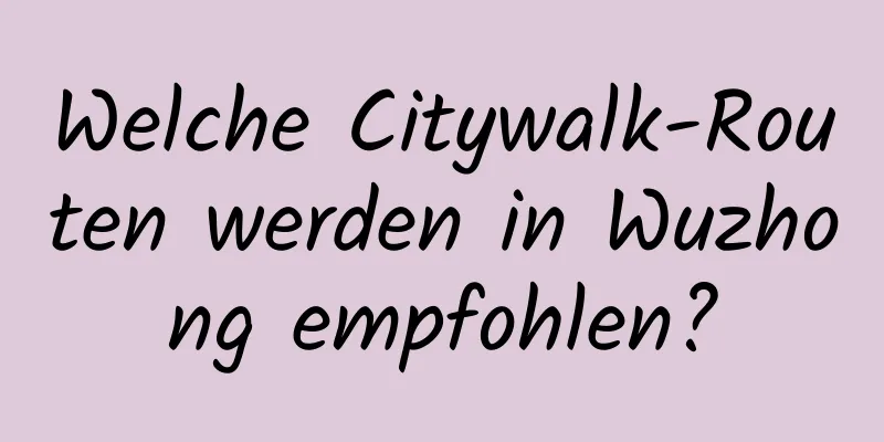 Welche Citywalk-Routen werden in Wuzhong empfohlen?