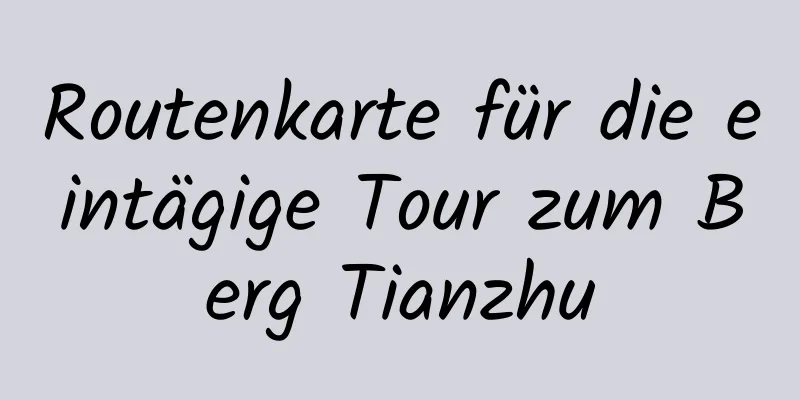 Routenkarte für die eintägige Tour zum Berg Tianzhu