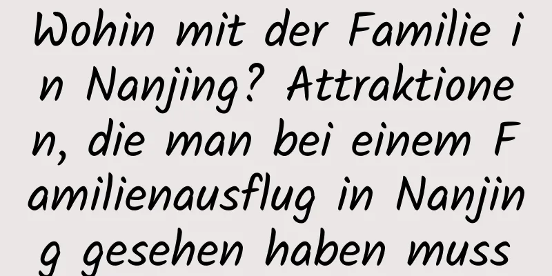 Wohin mit der Familie in Nanjing? Attraktionen, die man bei einem Familienausflug in Nanjing gesehen haben muss