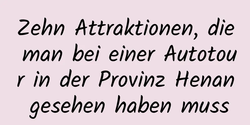 Zehn Attraktionen, die man bei einer Autotour in der Provinz Henan gesehen haben muss