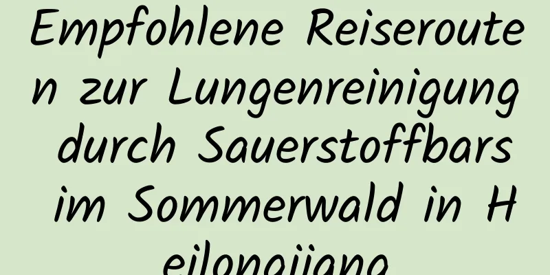 Empfohlene Reiserouten zur Lungenreinigung durch Sauerstoffbars im Sommerwald in Heilongjiang