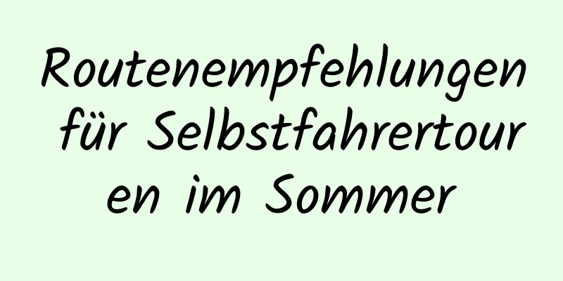 Routenempfehlungen für Selbstfahrertouren im Sommer