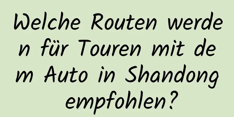 Welche Routen werden für Touren mit dem Auto in Shandong empfohlen?