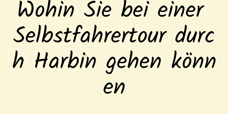 Wohin Sie bei einer Selbstfahrertour durch Harbin gehen können