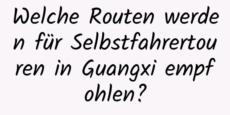 Welche Routen werden für Selbstfahrertouren in Guangxi empfohlen?