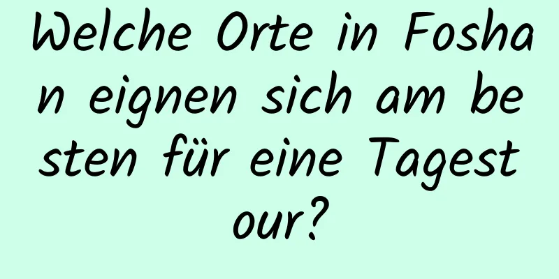 Welche Orte in Foshan eignen sich am besten für eine Tagestour?